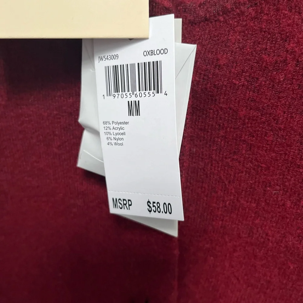 Jason Wu Women's Sweater Vest Novelty Buttons Oxblood wool Blend Medium NWT
